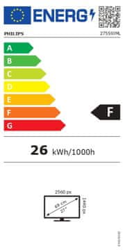 shumee Philips | Poslovni monitor | 275S9JML/00 | 27" | VA | QHD | 16:9 | 75 Hz | 4 ms | 2560 x 1440 | 300 cd/m² | Število vrat HDMI: 1
