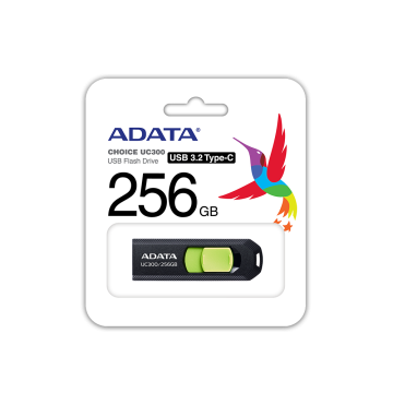 shumee ADATA | USB ključek | UC300 | 256 GB | USB 3.2 Gen 1 | črno/zelen