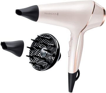 shumee Remington | Sušilnik za lase | ProLuxe AC9140 | 2400 W | 3 temperaturne nastavitve | Funkcija ionizacije | Difuzorska šoba | Bela/zlata/črna