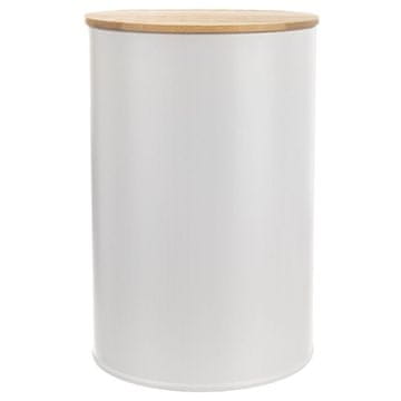 Orion Bela kovinska posoda za hrano z bambusovim pokrovom WHITELINE 800 ml