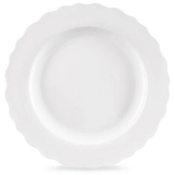 Artemis Velik porcelanast ploščat jedilni krožnik, klasična bela, 24,5 cm
