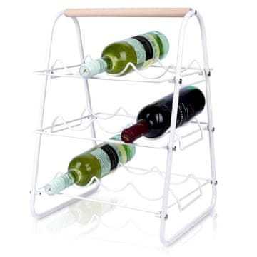 shumee Belo kovinsko stojalo za vino za 9 steklenic 33x29x46 cm