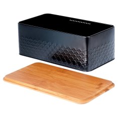 Artemis Posoda za žemljice z bambusovo desko Kitchen Black