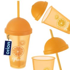 shumee Plastični lonček s pokrovom in slamico 450 ml
