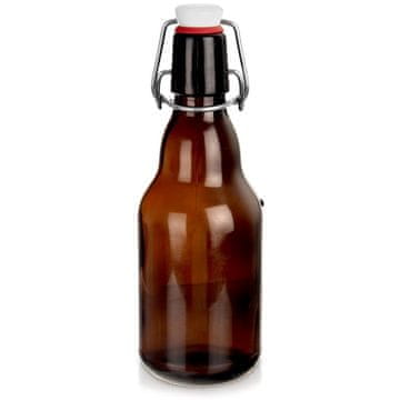 Artemis Rjava steklena steklenica s sponko za olivno olje, pivo, sok, sirup, tinkturo 340 ml