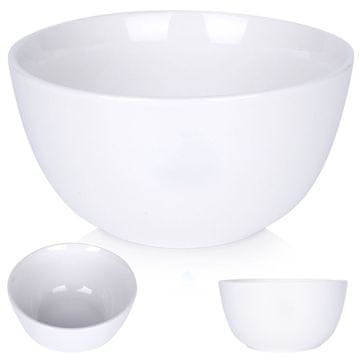 shumee Bela porcelanasta skleda za juhe, solate, jedi, sadje, solate 950 ml