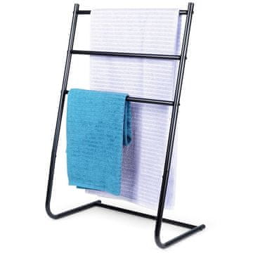 shumee Črno kovinsko stoječe držalo za brisače