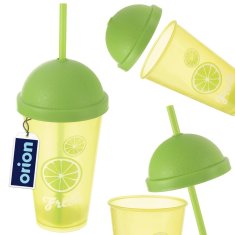 shumee Plastični lonček s pokrovom in slamico 450 ml