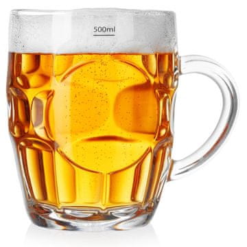 Artemis Velik stekleni vrč za pivo z debelim steklenim ročajem 500 ml 0,5 L