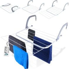 shumee Sušilni stroj za radiator, grelec, balkon, perilo za perilo, perilo, raztegljiv XL