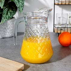 shumee Stekleni vrč za pijačo, vodo, sok, limonado, s pokrovom, 1,4l