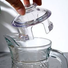 shumee Stekleni vrč za pijačo, vodo, sok, limonado, s pokrovom, 1,4l