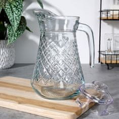 shumee Stekleni vrč za pijačo, vodo, sok, limonado, s pokrovom, 1,4l