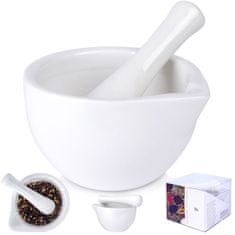 shumee Beli porcelanasti možnar za začimbe