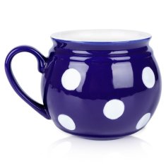 shumee Modra keramična skodelica s pikami 850 ml