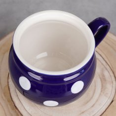 shumee Modra keramična skodelica s pikami 850 ml