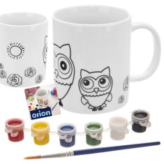 shumee Porcelanasta skodelica za slikanje sove z barvami 330 ml