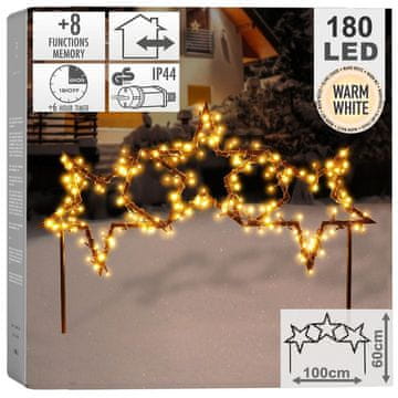 shumee Zunanja kovinska LED svetleča zvezda 102x55 cm