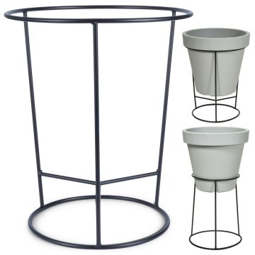 shumee Dvostransko kovinsko stojalo za cvetlične lončke črne barve 45x53 cm