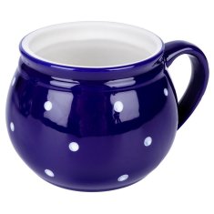 shumee Modra keramična skodelica s pikami 200 ml
