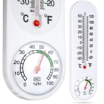 Artemis Stenski termometer/higrometer/analogni sobni/notranji/zunanji