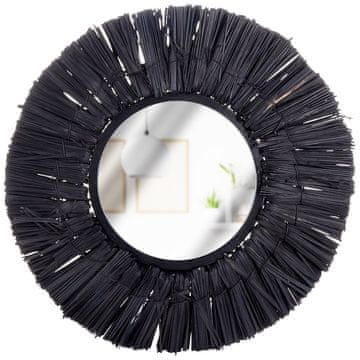 HOMESTYLING Črno okroglo stensko ogledalo 32 cm
