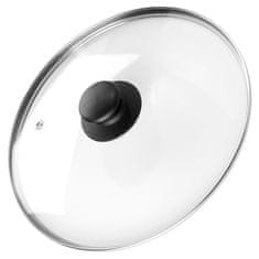 Artemis Steklena pokrovka za lonce, ponve in lonce, univerzalni gumb, 24 cm