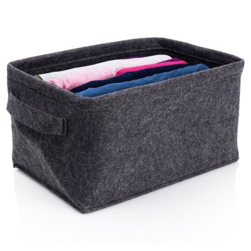 shumee Zložljiva košara za shranjevanje iz filca, črna, 36x27x20 cm