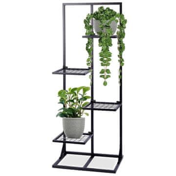 Vilde Črno kovinsko stojalo za rože, 4-nadstropno, 102 cm