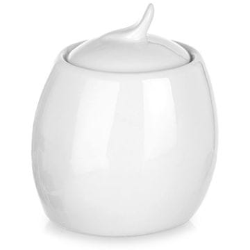 Artemis Sladkornica iz porcelana, bela sladkornica s pokrovom, posoda za sladkor