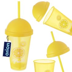 shumee Plastični lonček s pokrovom in slamico 450 ml