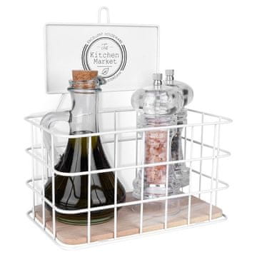 shumee Bela kovinska kuhinjska polica 21x12,5x24 cm