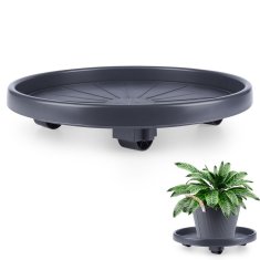 shumee Stojalo za cvetlične lončke na kolesih 35 cm