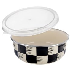 shumee Emajlirana skleda s pokrovom, ŠAHOvita plošča, 17 cm, 1 l