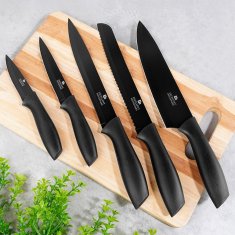 Artemis Nazobčan jeklen kuhinjski nož za rezanje kruha, črne barve, 32 cm