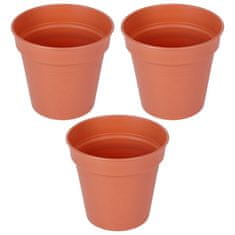 Artemis 3x Rjav plastični vrtni lonec za rastline, rože, zelišča 15x14 cm