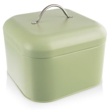 shumee ZELENKASTA kovinska posoda za kruh 20x20x17 cm