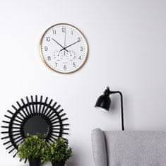 shumee Stenska ura s termometrom in higrometrom, belo zlato, 38 cm