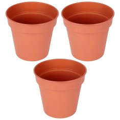 Artemis 3x Rjav plastični vrtni lonec za rastline, rože, zelišča 17x15,5 cm