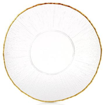 Vilde Plitek steklen krožnik za večerjo, zlat, 28 cm