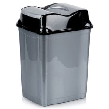 shumee Siv plastični koš za odpadke 28 l