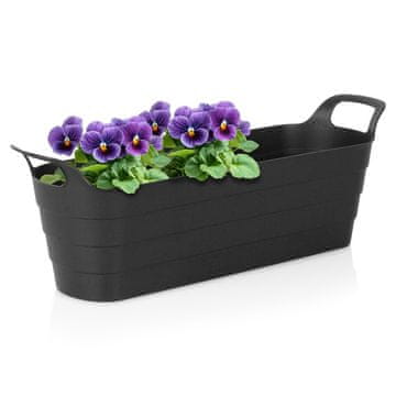 shumee Črn podolgovat plastični vrtni lonec 44,5 cm