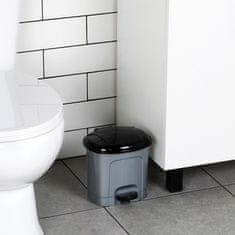 Artemis Plastični koš za odpadke s pedalom za kuhinjo, kopalnico, pisarno, 3 l