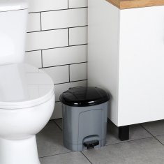 Artemis Plastični koš za odpadke s pedalom za kuhinjo, kopalnico, pisarno, 5,5 l