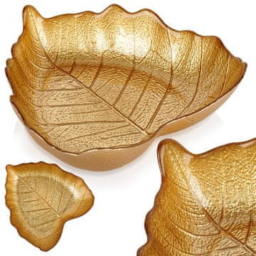 shumee Golden Bowl Steklena solatna skleda za solate, prigrizke, sladice 180 ml