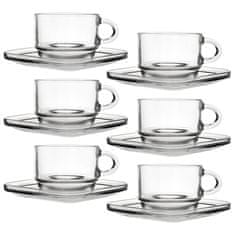 shumee Steklena skodelica s krožnikom 250 ml 6 kosov.