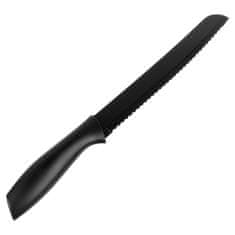 Artemis Nazobčan jeklen kuhinjski nož za rezanje kruha, črne barve, 32 cm