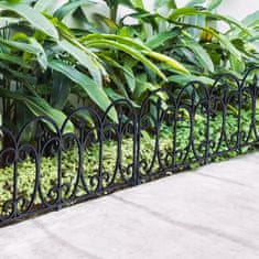 Artemis 4x Plastična vrtna ograja Črna obroba Palisade Trata 240 cm