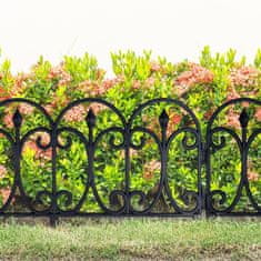 Artemis 4x Plastična vrtna ograja Črna obroba Palisade Trata 240 cm