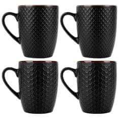 shumee Črne keramične skodelice 400 ml 4 kosi.